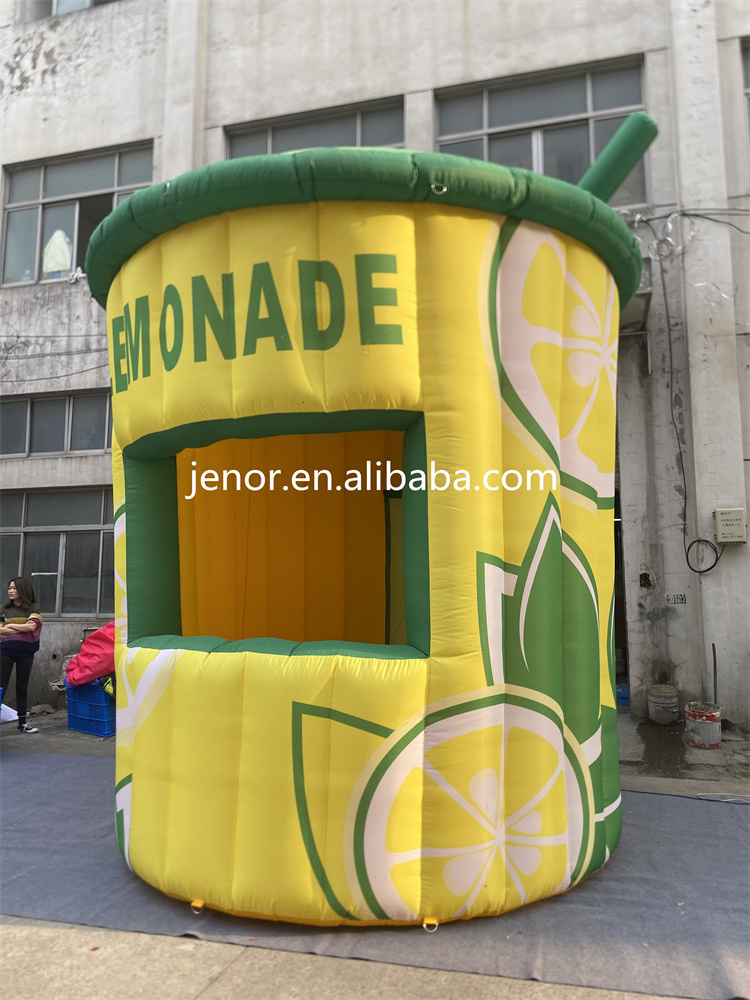 Advertising Fresh Inflatable Lemonade Stand Cups Kiosk Booth with Customized Logo