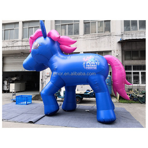 Inflatable Blue Pony Cartoon Horse Model  For Advertising Decoration