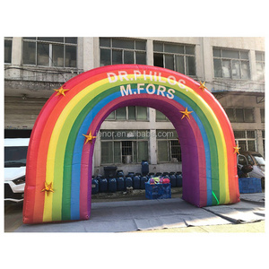 Colorful entrance archway inflatable rainbow arch for themed party decoration