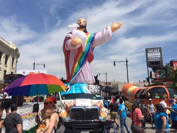 15ft Inflatable Pride Jesus Shaped Cartoon Balloon for Parade Event Decoration