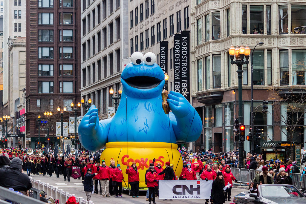 Giant Lighting Inflatable Cookie Monster Cartoon Parade Balloon