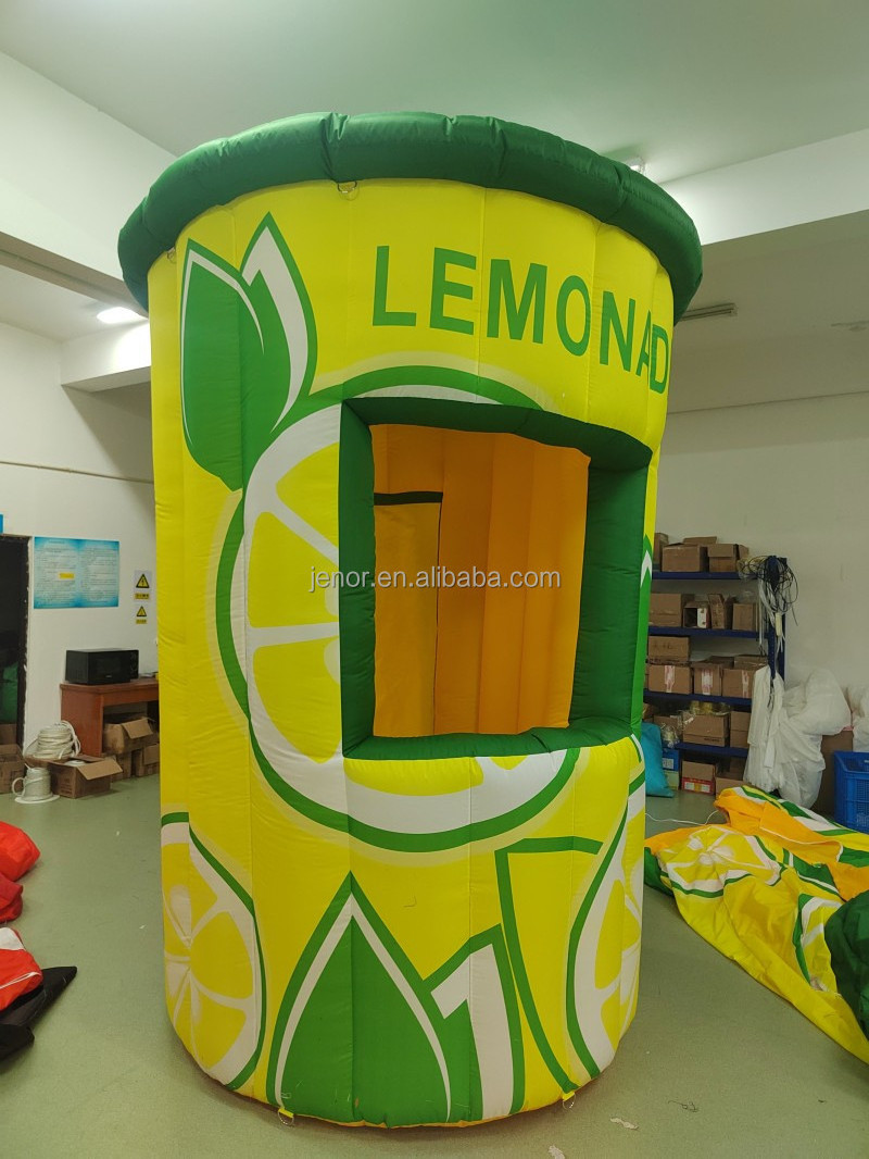 Hot sale commercial inflatable lemonade concession stand inflatable lemon booth