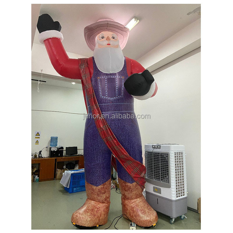 Giant Christmas Decoration Inflatable Santa Claus With Drummer Inflatable Musician Character Model