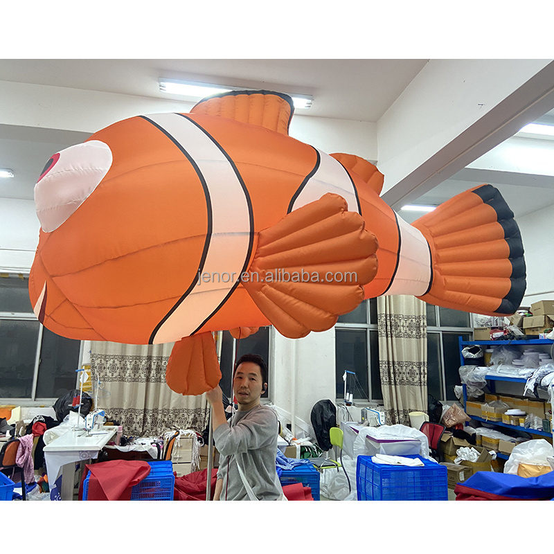 Orange Lighting Inflatable Fish Puppet Costume for Street Parade Performance