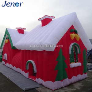 Christmas Decoration Red Inflatable Santa House Inflatable Grotto House Tent for Xmas Party