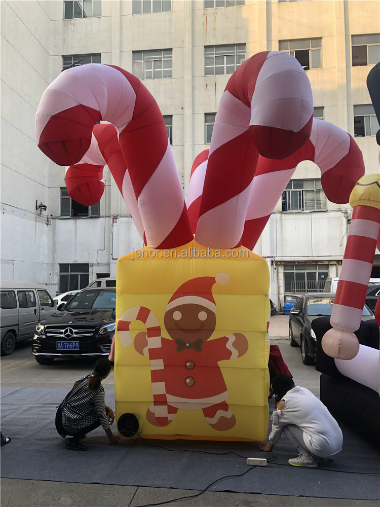 Giant Inflatable Christmas Gift Box Inflatable Candy Cane for Outdoor Xmas Decoration