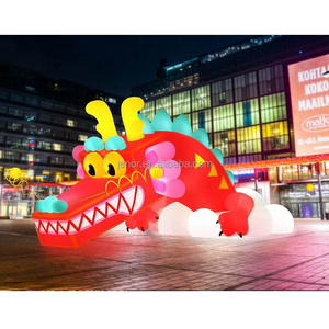 New Year Party Decoration Inflatable Chinese Dragon Mascot Model with Light