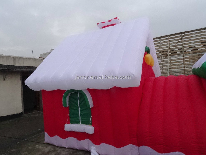 Christmas Decoration Red Inflatable Santa House Inflatable Grotto House Tent for Xmas Party