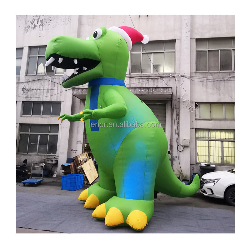 Outdoor Yard Decoration Christmas Inflatable Dinosaur Cartoon with LED Light