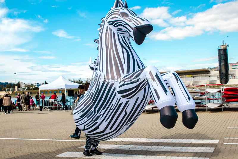 Parade Festival Party Decoration Inflatable Zebra Horse Costume with Light