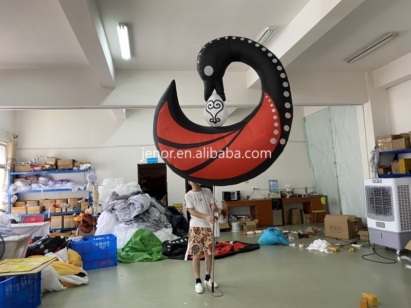 Inflatable Black Swan With Pole Costume Bird Puppet For Parade Performance Advertising