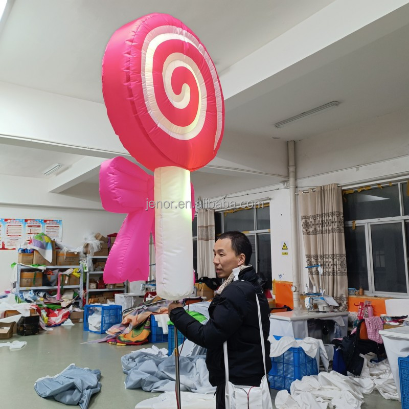 Lighting Pink Inflatable Lollipop Inflatable Candy for Performance Decoration