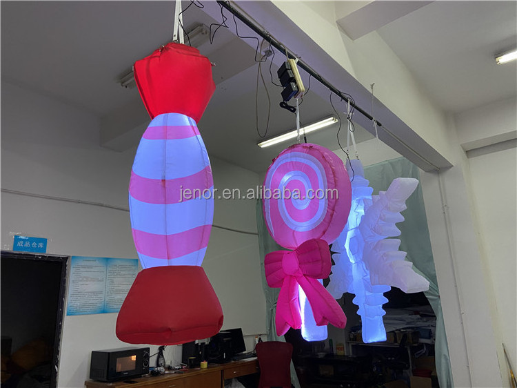 LED Lighting Christmas Inflatable Lollipop Candy for New Year Party Decoration