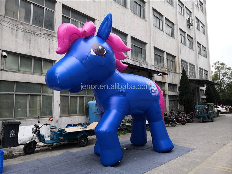 Blue customized giant inflatable pony inflatable horse cartoon for advertising