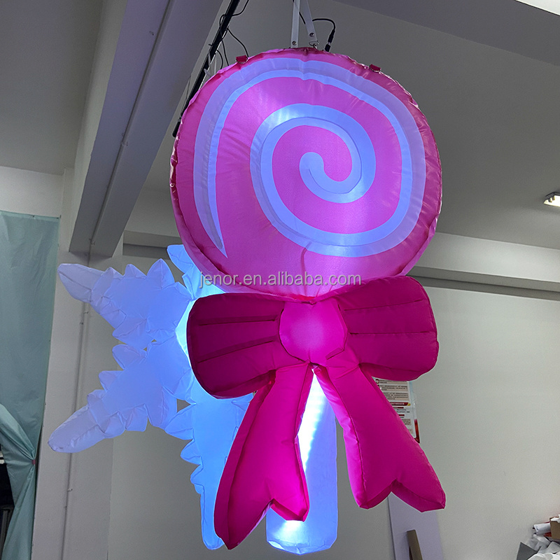 LED Lighting Christmas Inflatable Lollipop Candy for New Year Party Decoration