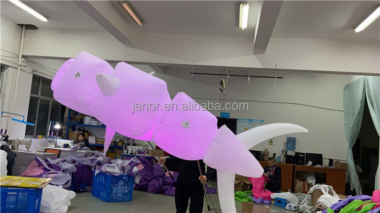 Walking Colorful Lighted Inflatable Dolphin Puppet Costume for Carnival Parade Performance