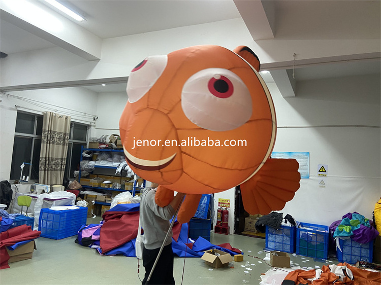 Orange Lighting Inflatable Fish Puppet Costume for Street Parade Performance