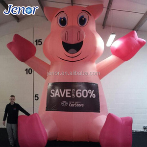 Large Attractive Inflatable Cute Pink  Pig Cartoon Model For Advertising