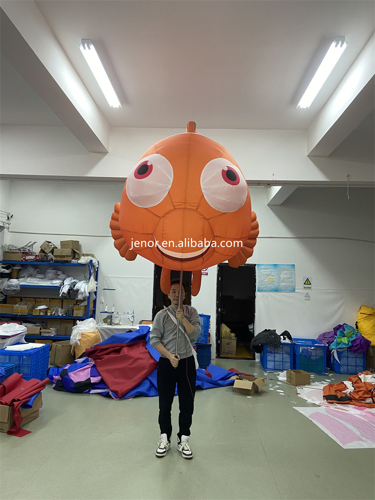 Orange Lighting Inflatable Fish Puppet Costume for Street Parade Performance