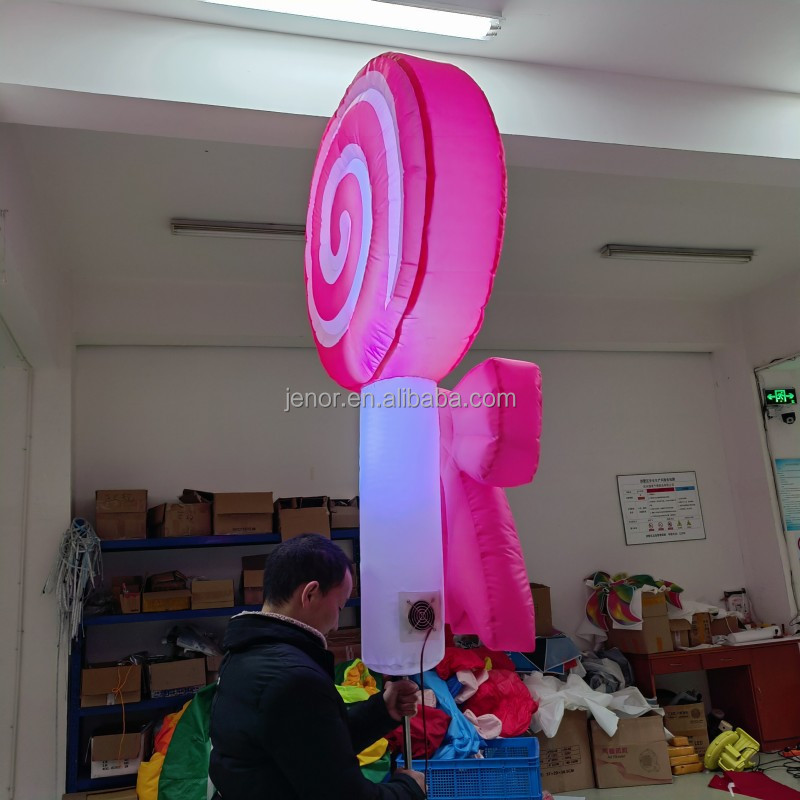 Lighting Pink Inflatable Lollipop Inflatable Candy for Performance Decoration