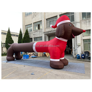 Christmas decoration giant inflatable Weiner dog with long body inflatable dachshund model for Xmas event