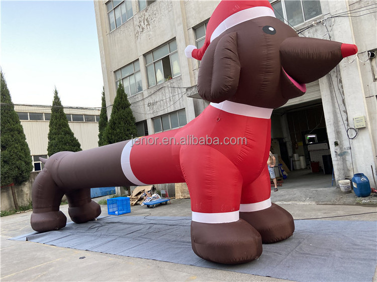 Long Body Funny Inflatable Dachshund Weiner Dog Model for Outdoor Christmas Holiday Decoration