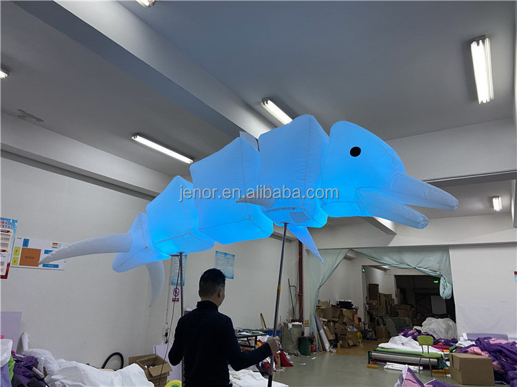 Walking Colorful Lighted Inflatable Dolphin Puppet Costume for Carnival Parade Performance