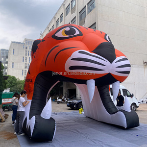 Giant Inflatable Tiger Head Tunnel Tent for Outdoor Sports Entrance Use