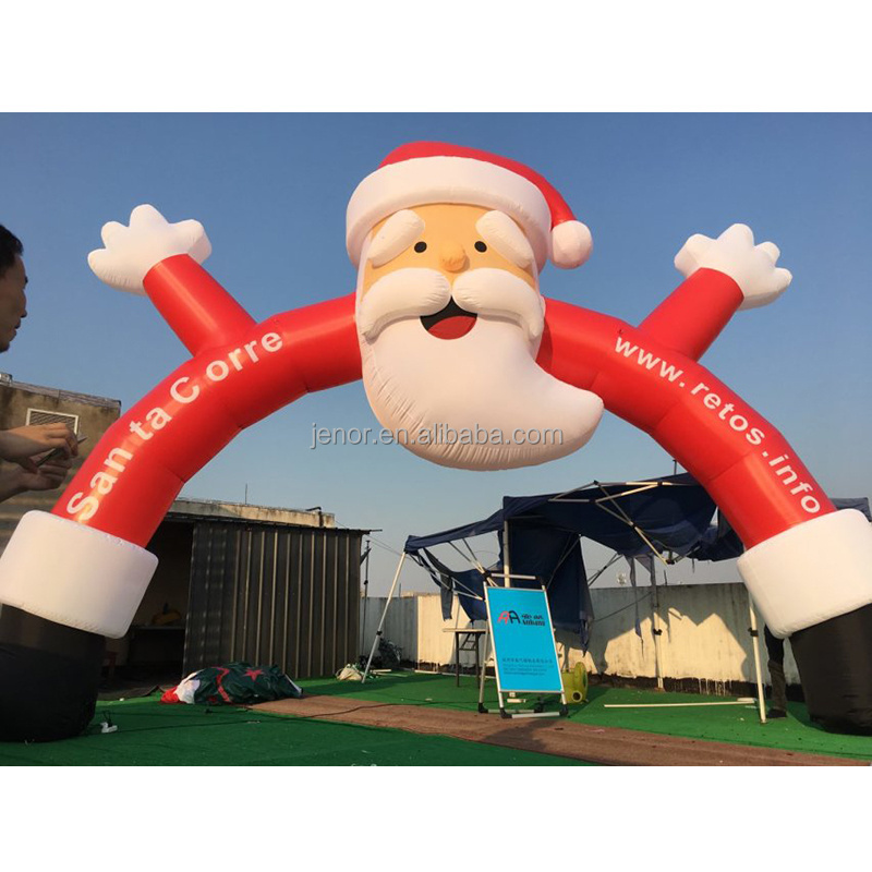 Factory Direct Sale Inflatable Santa Claus Archway for Christmas Holiday Decor