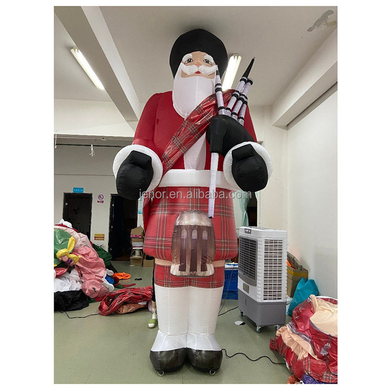 Giant Christmas Decoration Inflatable Santa Claus With Drummer Inflatable Musician Character Model