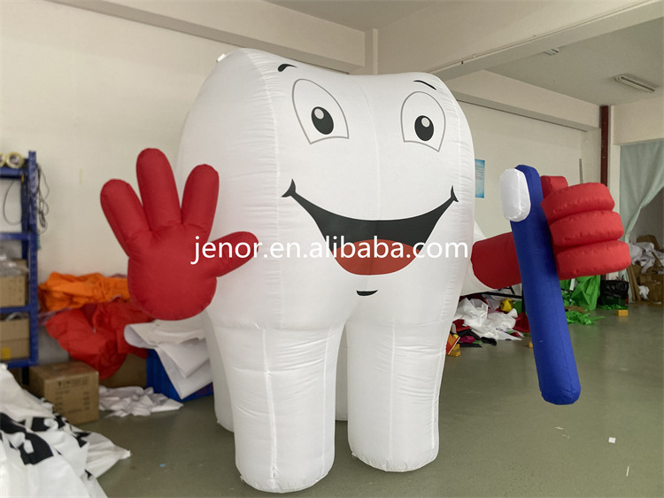 Dental Clinic Advertising White Inflatable Tooth Model with Bespoke Logo