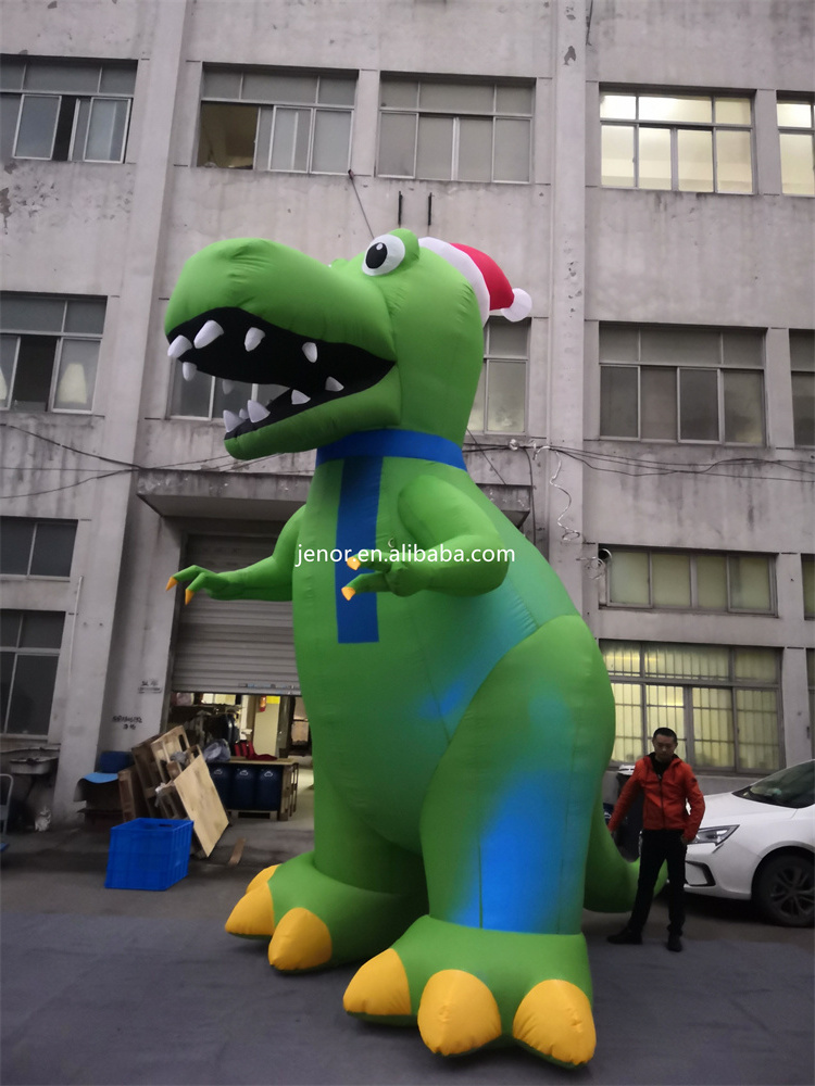 Outdoor Yard Decoration Christmas Inflatable Dinosaur Cartoon with LED Light