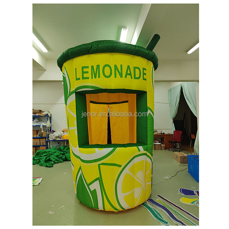 Hot sale commercial inflatable lemonade concession stand inflatable lemon booth