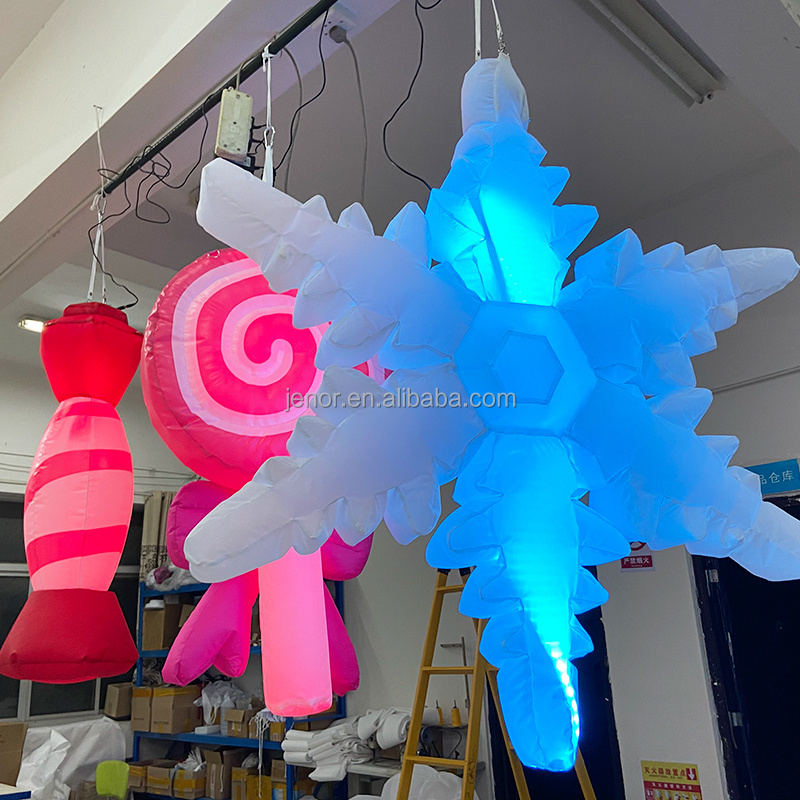 LED Lighting Christmas Inflatable Lollipop Candy for New Year Party Decoration