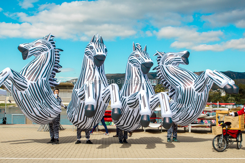 Parade Festival Party Decoration Inflatable Zebra Horse Costume with Light