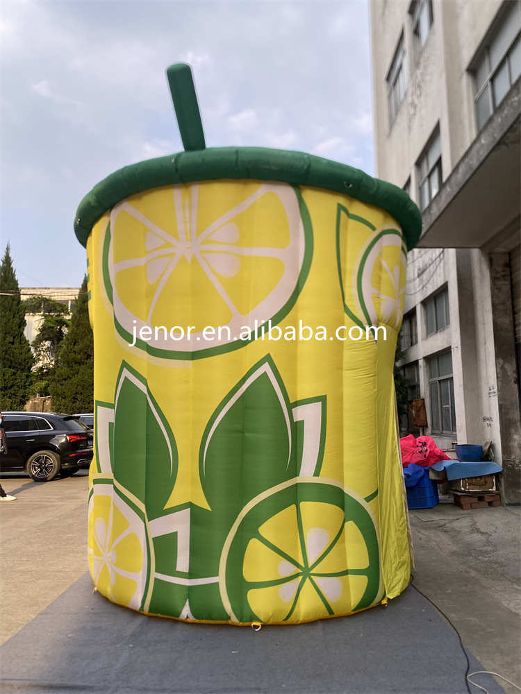 Advertising Fresh Inflatable Lemonade Stand Cups Kiosk Booth with Customized Logo