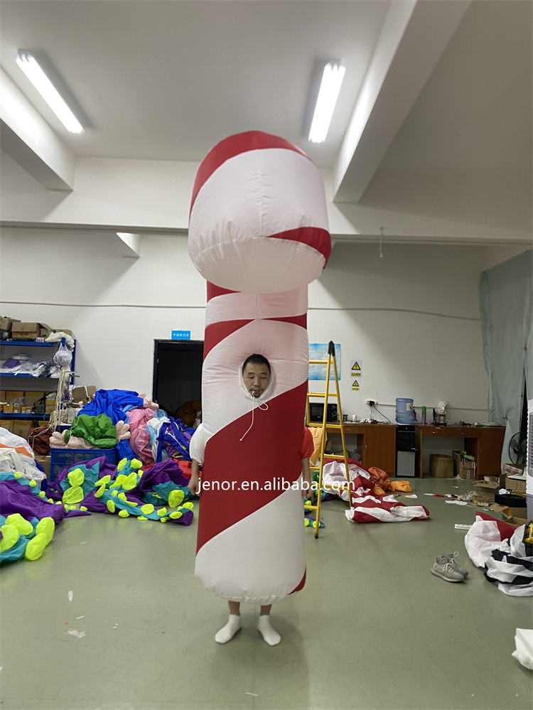 Christmas Decoration Inflatable Candy Cane Costume for Xmas Party Parade Props