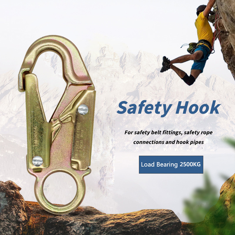 Complete In Specifications Wholesale 25kn Metal Double Action Safety Harness Forging Snap Hook