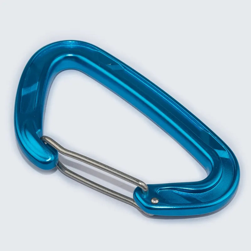 Jensan Excellent quality low price 24kn A7075 Aluminum Spring Locking Wire Gate Carabiner Hook For Climbing