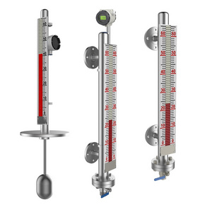 Magnetic flap level gauge 4-20ma with remote alarm PVC stainless steel magnetic water float switch high temperature