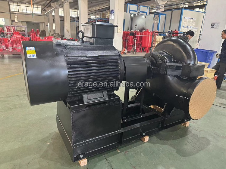 Single stage horizontal large capacity LOSW high pressure centrifugal water split case double suction pump with motor