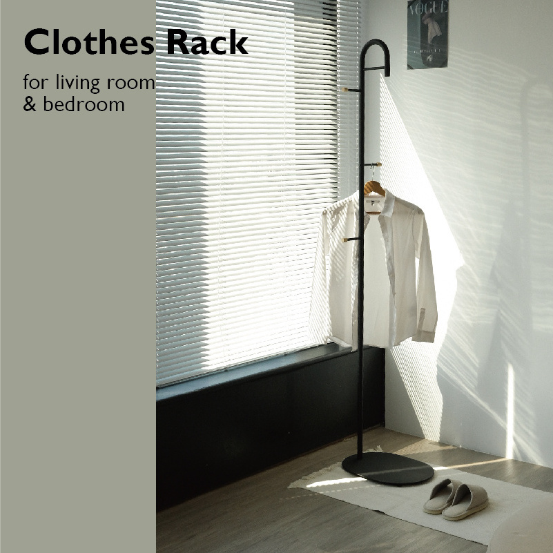 Bedroom and Hall Entrance Metal Coat Rack - Sturdy Floor Hanger for Garments