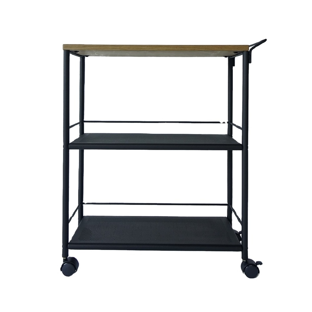 Mobile Kitchen Island Cart with Large Work Countertop