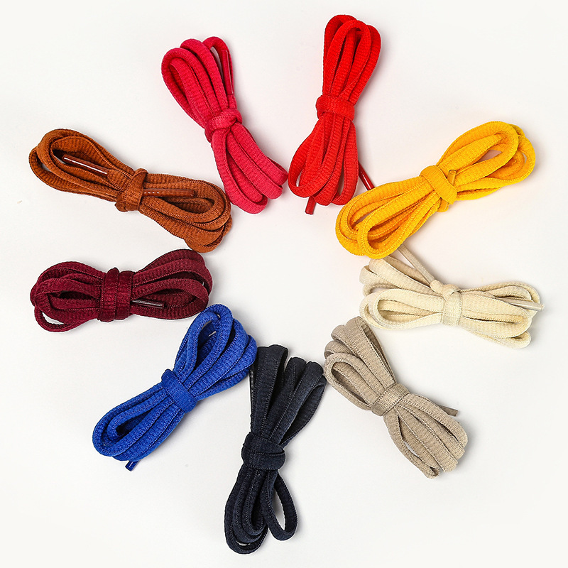 Custom 8MM Width Fashion High-Quality 56 Colors Half Round Shoe Lace 7mm Wide 50-200CM Length Wholesale Oval Shoelaces