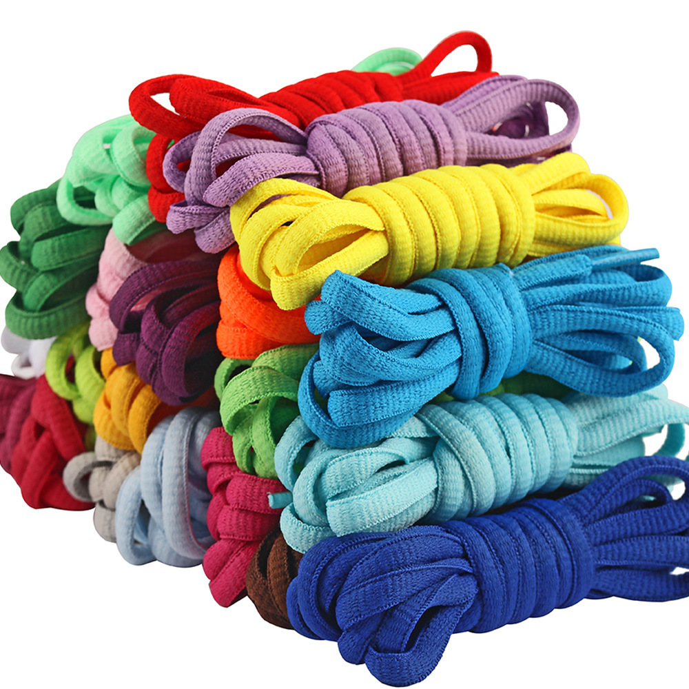 Custom 8MM Width Fashion High-Quality 56 Colors Half Round Shoe Lace 7mm Wide 50-200CM Length Wholesale Oval Shoelaces