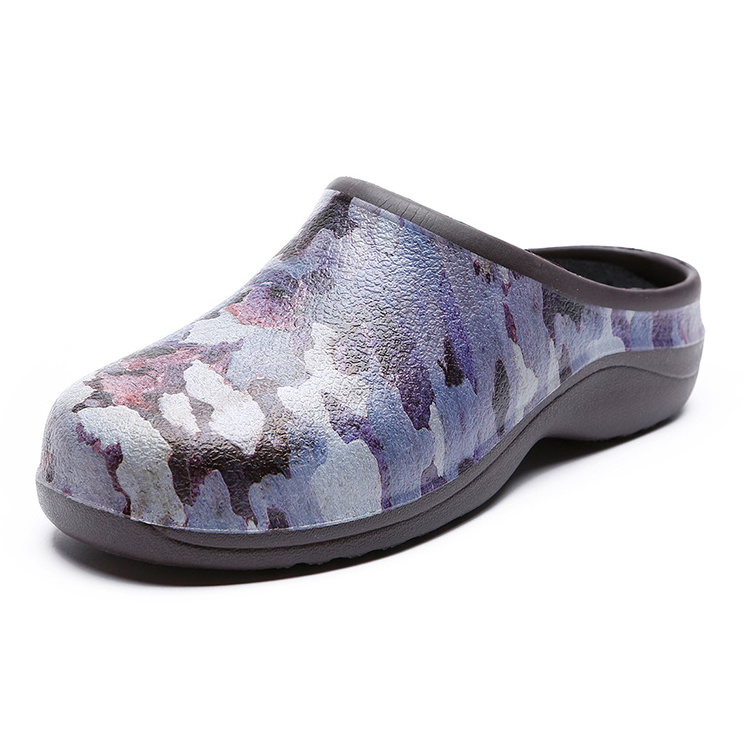 BACKDOORSHOES Women Camo Design Printed Waterproof Backdoorshoes Slip On EVA Clogs Garden Shoes