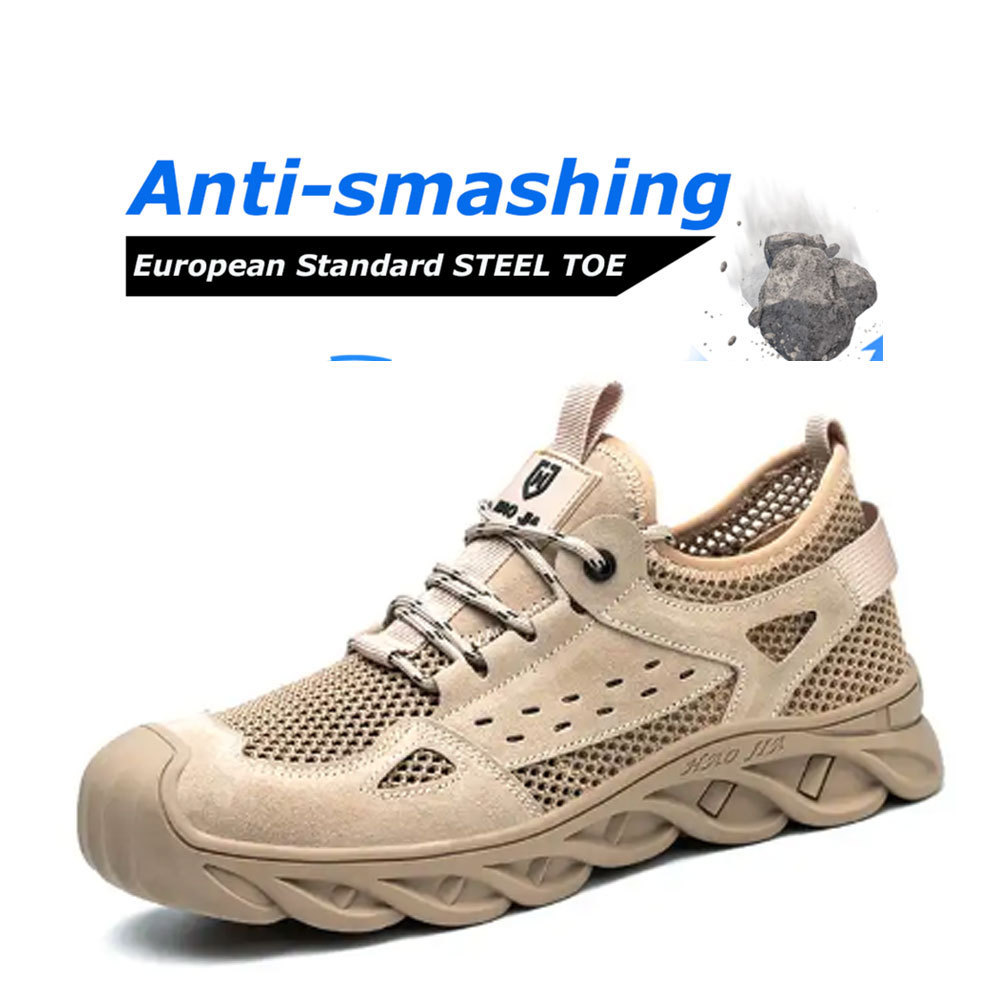 Summer Breathable Safety Shoes For Men Anti-smashing construction Working Shoes Male Indestructible Safety Sneakers steel toe