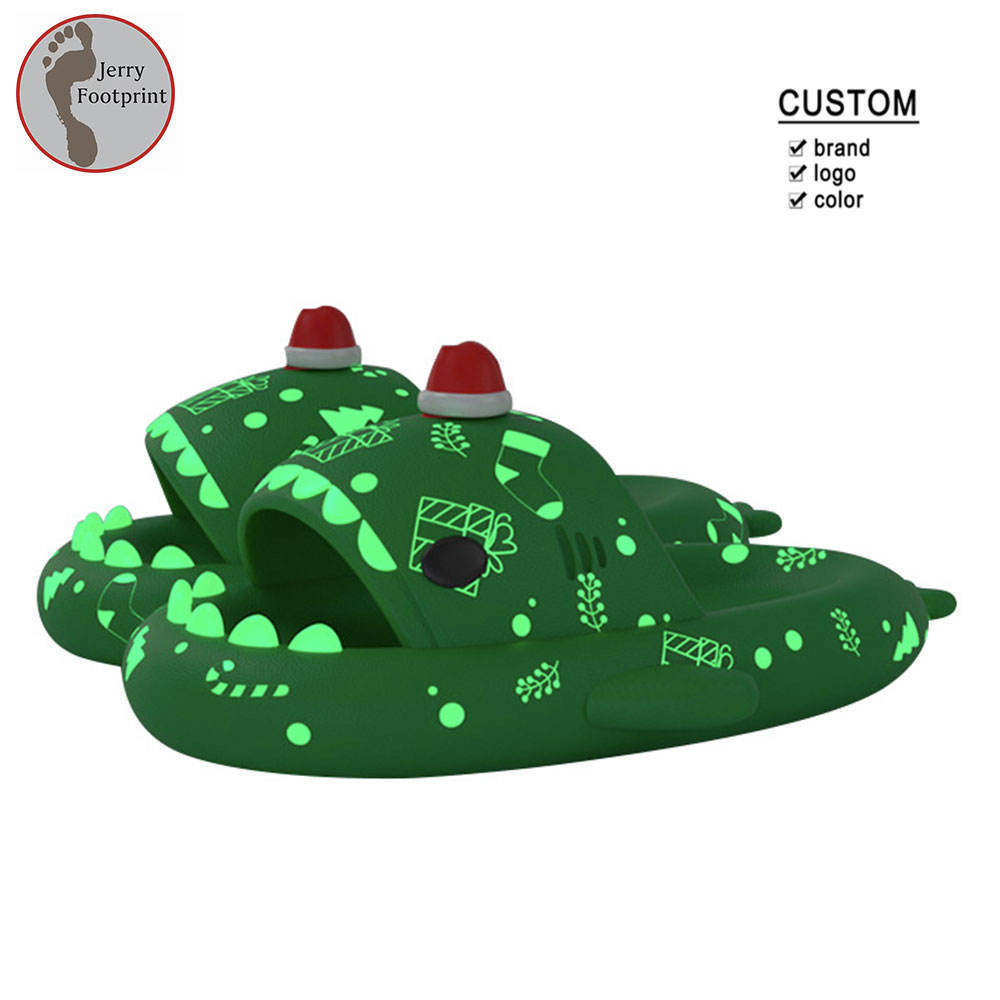 Top Selling Shark Shoes Fish Shaped Slides  EVA Sandals Funny Christmas Fluorescent Shark Slipper for Women Men Custom