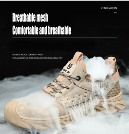 Summer Breathable Safety Shoes For Men Anti-smashing construction Working Shoes Male Indestructible Safety Sneakers steel toe