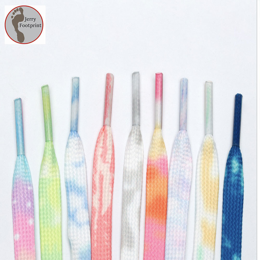 New Product 2022 AJ2 Flat Shoelaces Tie Dyed High-Quality Shoelaces 28Colors Ins Shoelaces